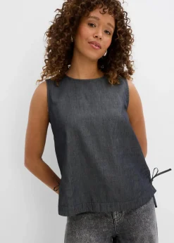 Outlet Jeans-Blusentop aus Bio-Baumwolle Damen Blusen & Tuniken|Shirts & Tops