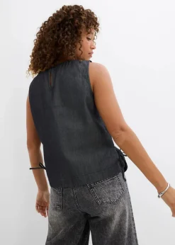 Outlet Jeans-Blusentop aus Bio-Baumwolle Damen Blusen & Tuniken|Shirts & Tops
