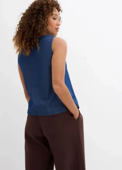 Damen bonprix Shirts & Tops|Blusen & Tuniken|Jeans-Blusentop aus Bio-Baumwolle