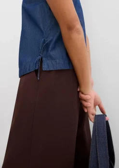 Damen bonprix Shirts & Tops|Blusen & Tuniken|Jeans-Blusentop aus Bio-Baumwolle