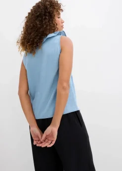 Damen bonprix Blusen & Tuniken|Shirts & Tops|Jeans-Blusentop aus Bio-Baumwolle