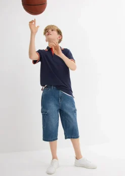 Online Jeans-Cargobermuda mit verstellbarem Bund, Loose Fit Kinder Jungen 9-16 Jahre·Shorts|Jungen 9-16 Jahre·Jeans