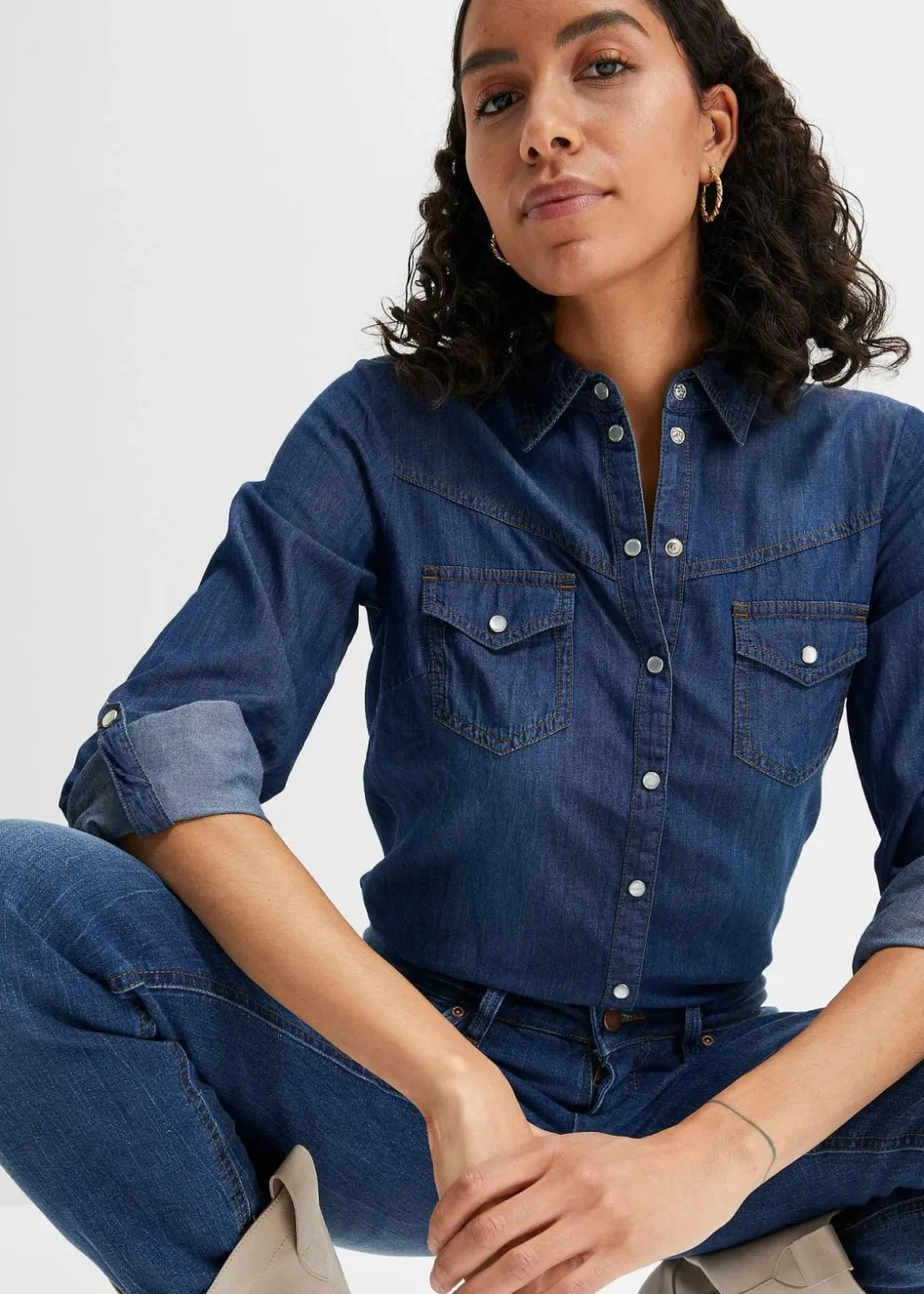 Damen bonprix Bekleidung·Jacken & Mäntel|Blusen & Tuniken|Jeanshemd