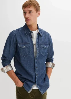 Herren bonprix Hemden|Große Größen|Jeanshemd aus reiner Baumwolle