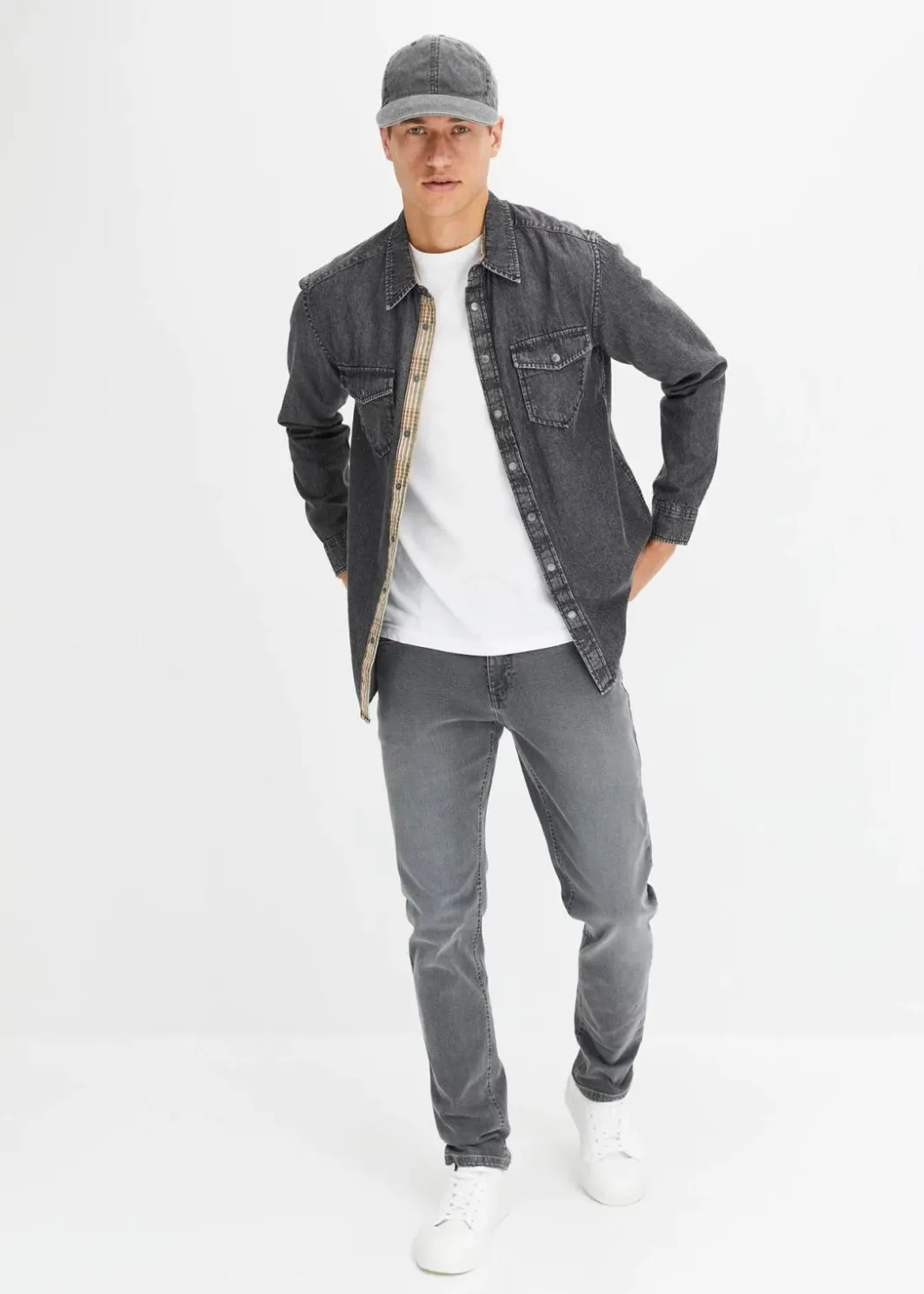 Clearance Jeanshemd aus reiner Baumwolle Herren Hemden|Große Größen