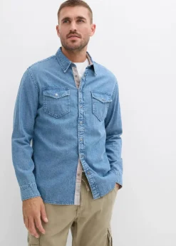 Herren bonprix Große Größen|Hemden|Jeanshemd aus reiner Baumwolle