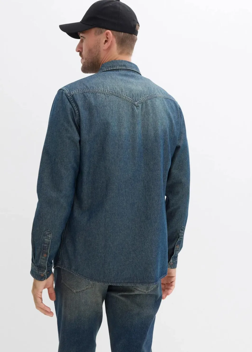 Herren bonprix Große Größen|Hemden|Jeanshemd, Langarm aus reiner Baumwolle