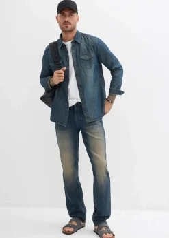 Herren bonprix Große Größen|Hemden|Jeanshemd, Langarm aus reiner Baumwolle
