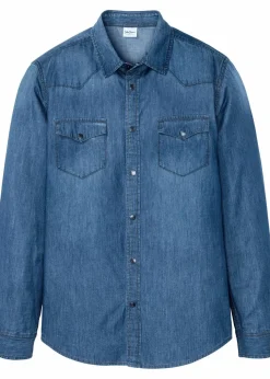 Discount Jeanshemd, Slim Fit aus reiner Bio-Baumwolle Herren Große Größen|Hemden
