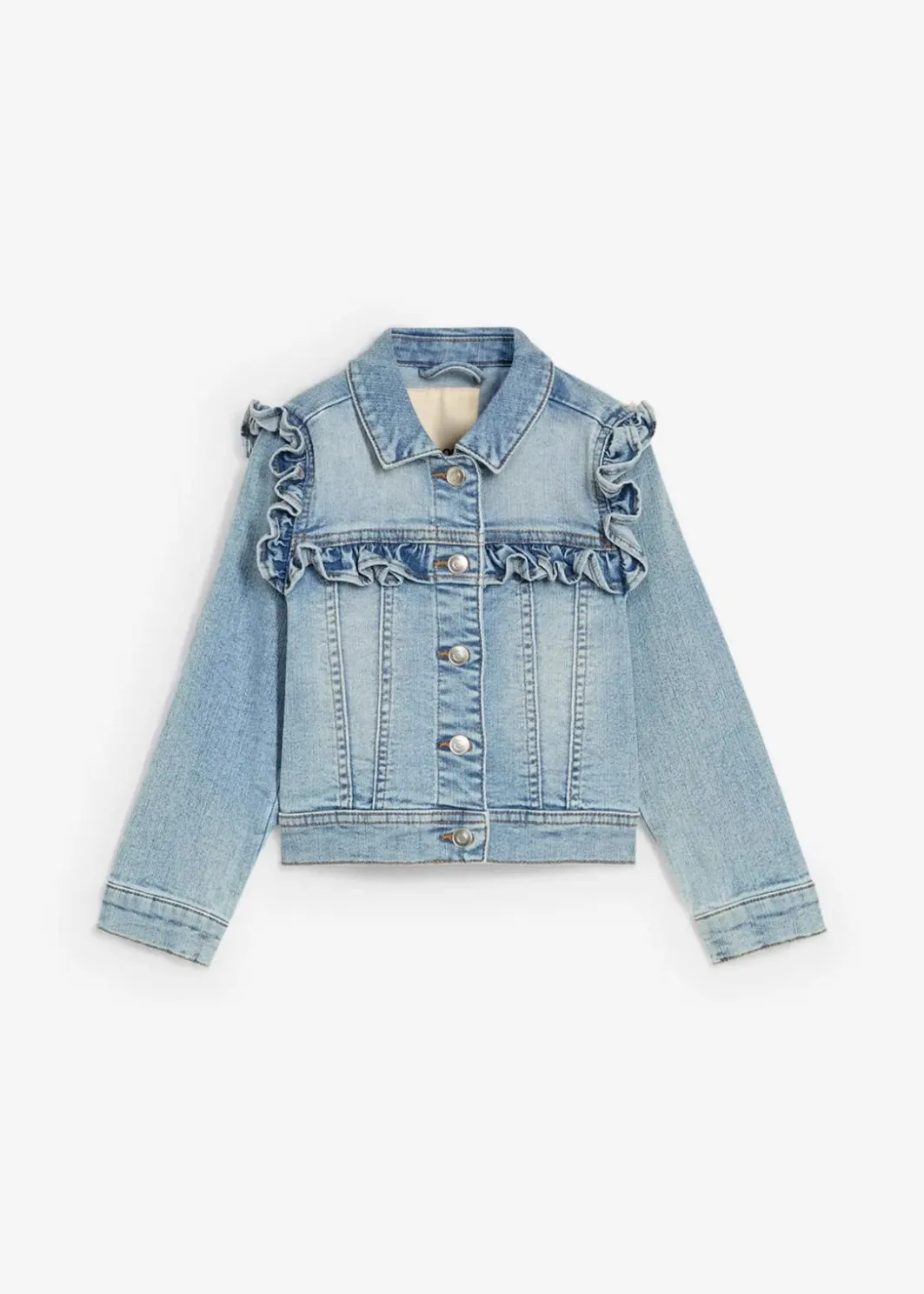 Kinder bonprix Mädchen 2-8 Jahre·Jacken & Outdoor|Jeansjacke aus elastischem Bio-Baumwoll-Mix