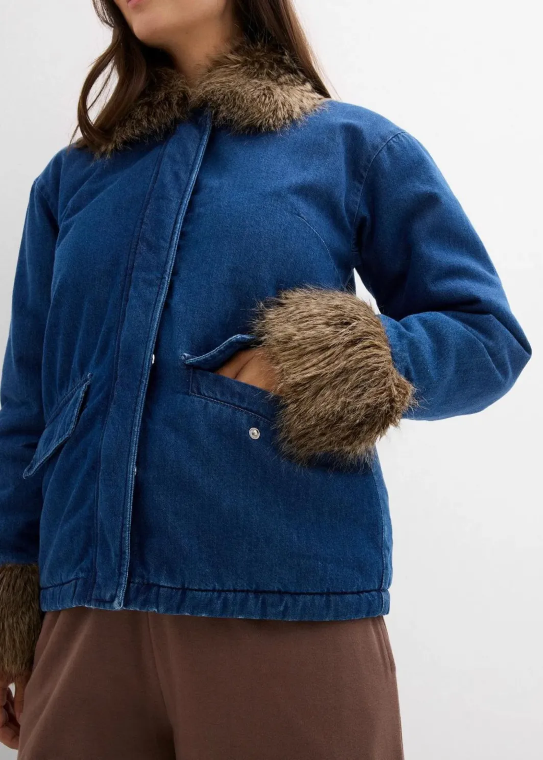 Damen bonprix Bekleidung·Hosen|Jacken & Mäntel|Jeansjacke, leicht wattiert