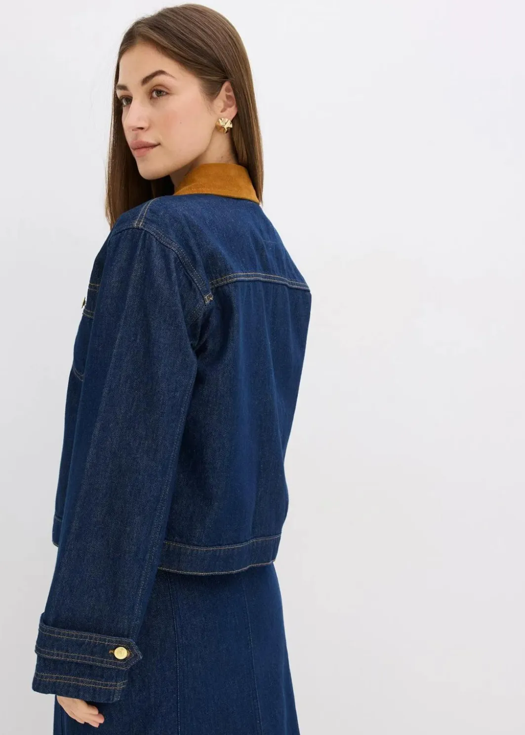 Jeansjacke mit Cordkragen Damen Bekleidung·Hosen|Jacken & Mäntel