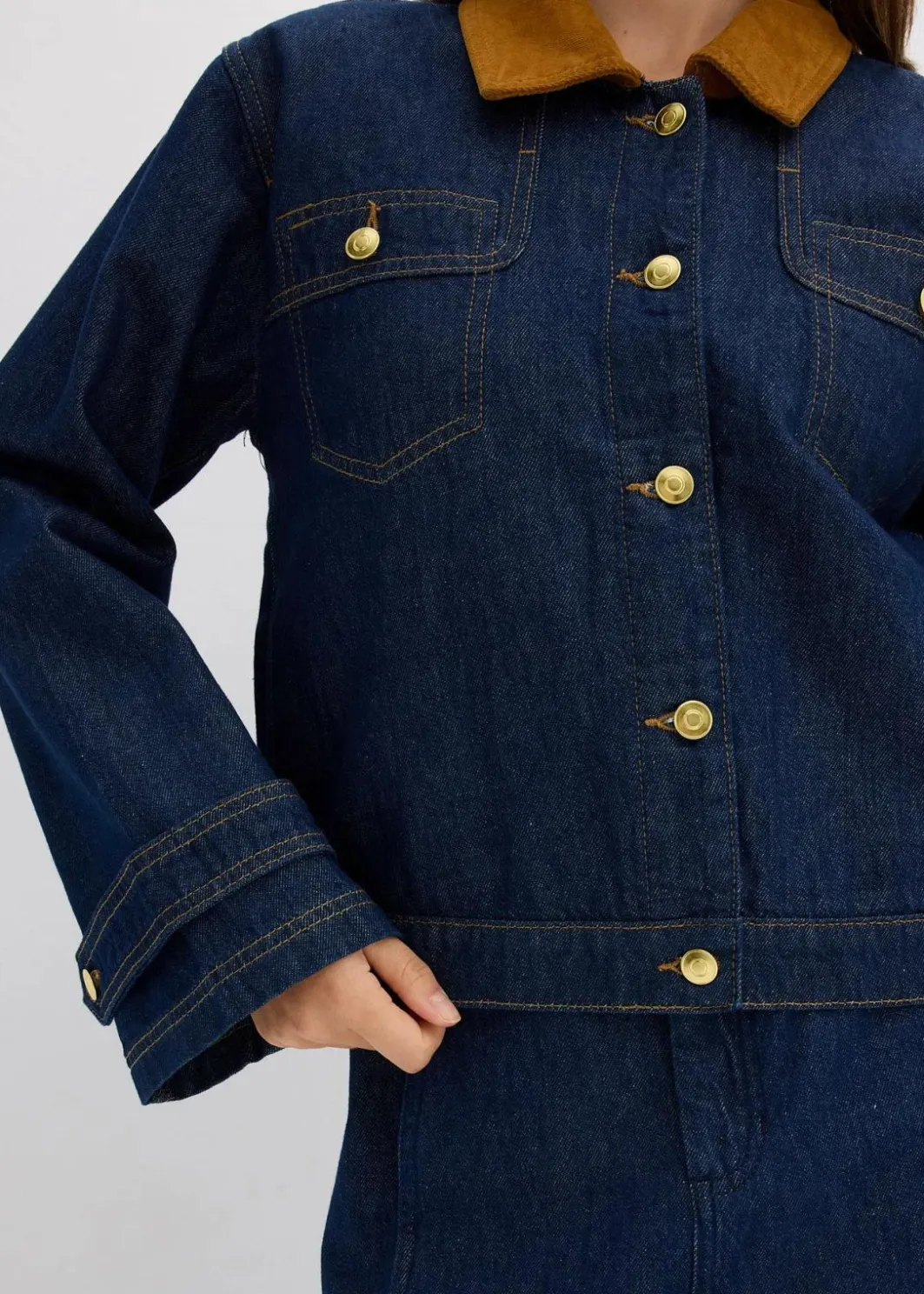 Jeansjacke mit Cordkragen Damen Bekleidung·Hosen|Jacken & Mäntel