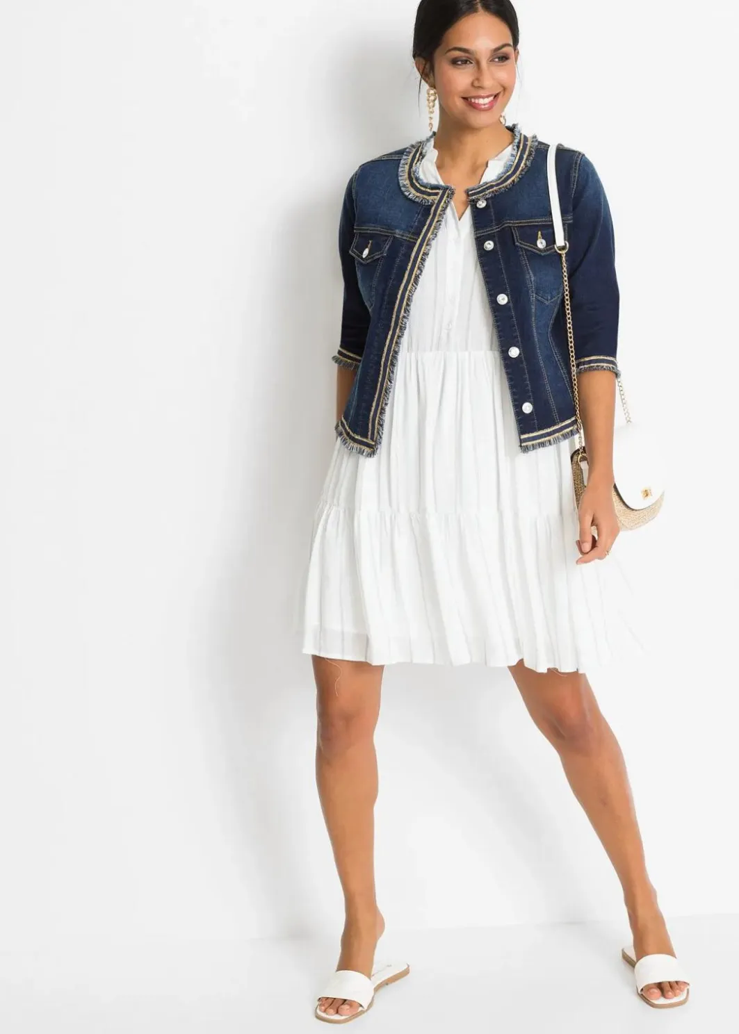Online Jeansjacke mit Fransen Damen Bekleidung·Hosen|Jacken & Mäntel