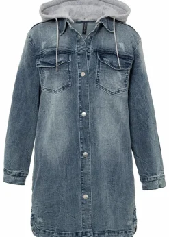 Damen bonprix Jacken & Mäntel|Jeansjacke mit Kapuze