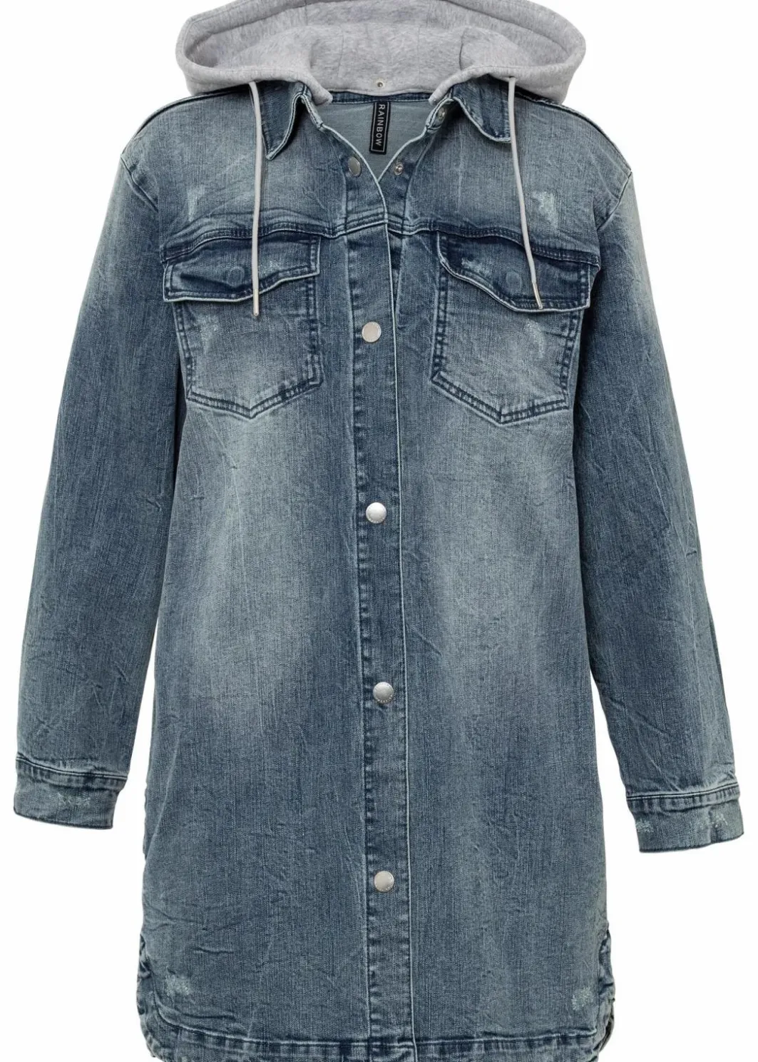 Damen bonprix Jacken & Mäntel|Jeansjacke mit Kapuze