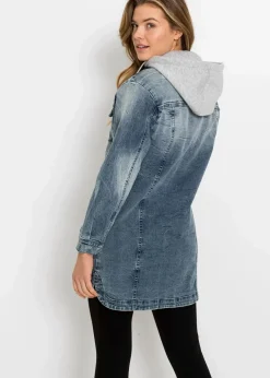 Damen bonprix Jacken & Mäntel|Jeansjacke mit Kapuze