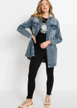 Damen bonprix Jacken & Mäntel|Jeansjacke mit Kapuze