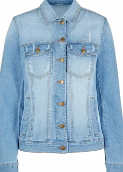 Damen bonprix Bekleidung·Hosen|Jeansjacke mit seitlichem Rippeinsatz