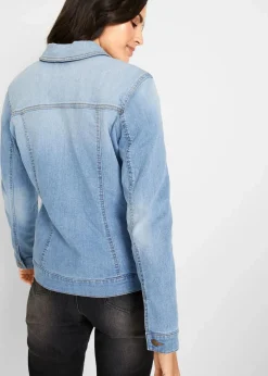 Damen bonprix Bekleidung·Hosen|Jeansjacke mit seitlichem Rippeinsatz