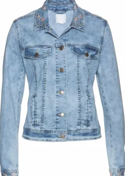 Jeansjacke mit Stickerei Damen Jacken & Mäntel|Bekleidung·Hosen