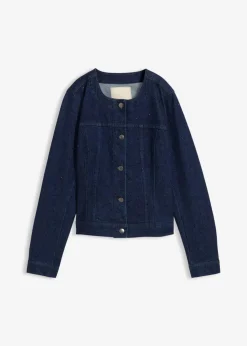 Hot Jeansjacke mit Strass Damen Jacken & Mäntel|Bekleidung·Hosen