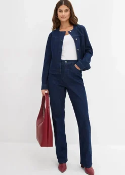 Hot Jeansjacke mit Strass Damen Jacken & Mäntel|Bekleidung·Hosen