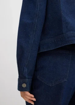 Hot Jeansjacke mit Strass Damen Jacken & Mäntel|Bekleidung·Hosen