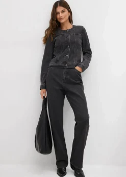 Damen bonprix Bekleidung·Hosen|Jacken & Mäntel|Jeansjacke mit Strass