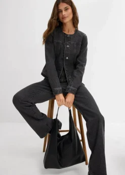Damen bonprix Bekleidung·Hosen|Jacken & Mäntel|Jeansjacke mit Strass