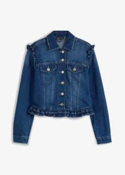 New Jeansjacke mit Volants Damen Jacken & Mäntel