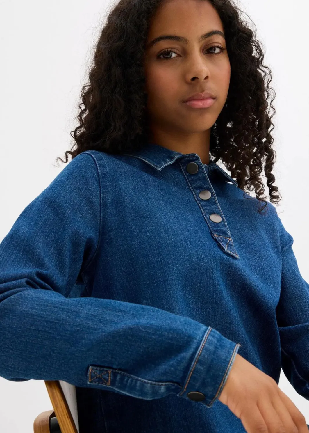 Kinder bonprix Mädchen 9-16 Jahre·Kleider & Jumpsuits|Jeanskleid in A-Linienführung mit Bio-Baumwolle