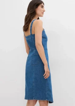 Hot Jeanskleid in Wickeloptik Damen Kleider|Bekleidung·Pullover & Strickjacken