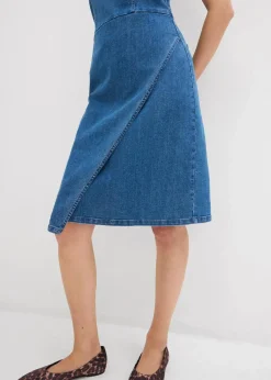 Hot Jeanskleid in Wickeloptik Damen Kleider|Bekleidung·Pullover & Strickjacken