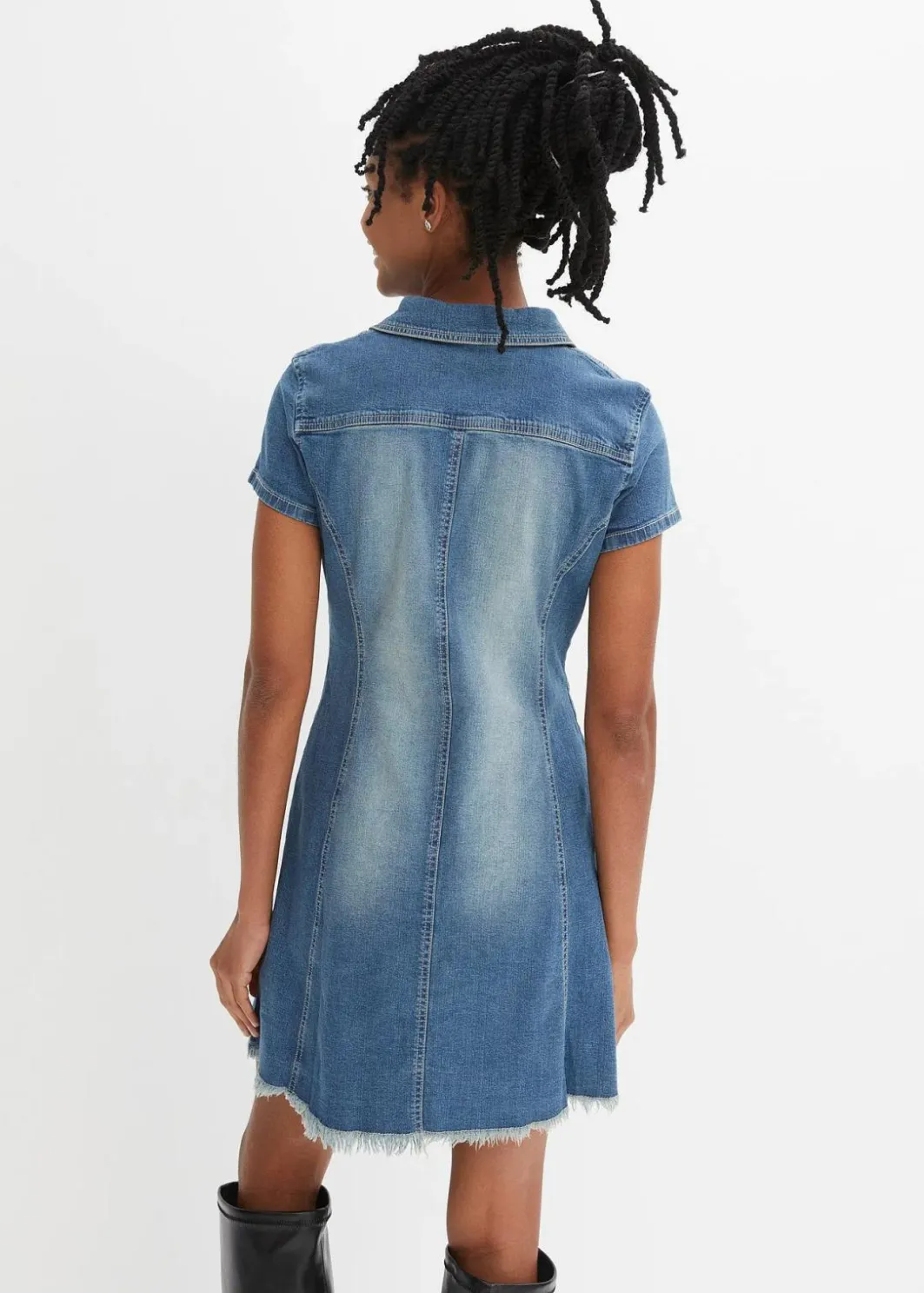 Damen bonprix Kleider|Jeanskleid mit Knöpfen