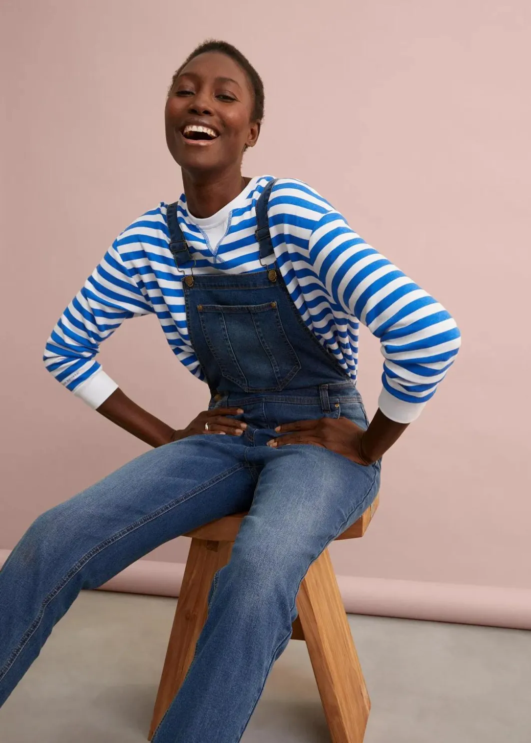 Damen bonprix Bekleidung·Shirts & Tops|Jeans|Jeans-Latzhose im Boyfriend Fit
