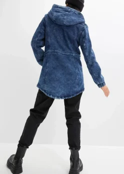 Damen bonprix Bekleidung·Hosen|Jacken & Mäntel|Jeans-Parka mit Teddyfell