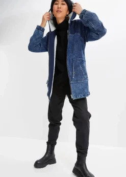 Damen bonprix Bekleidung·Hosen|Jacken & Mäntel|Jeans-Parka mit Teddyfell