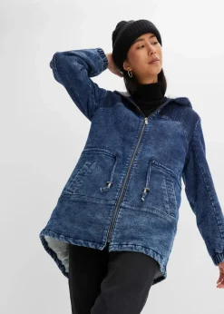 Damen bonprix Bekleidung·Hosen|Jacken & Mäntel|Jeans-Parka mit Teddyfell