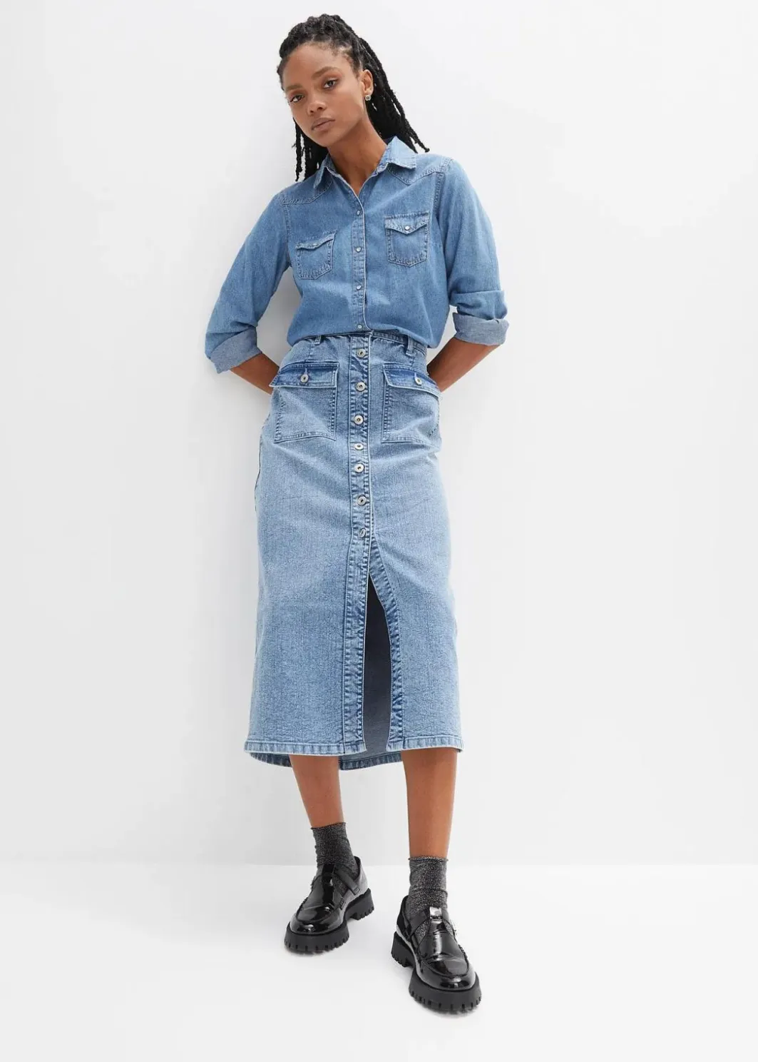 Damen bonprix Bekleidung·Sportbekleidung|Röcke|Jeansrock