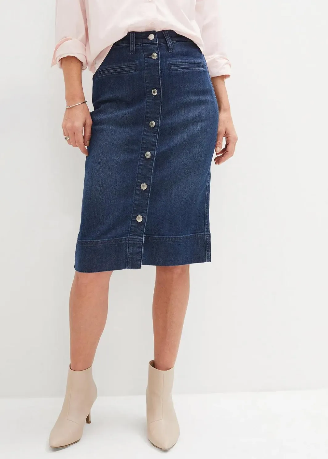 Clearance Jeansrock Mid Waist, Stretch Damen Bekleidung·Sportbekleidung|Röcke