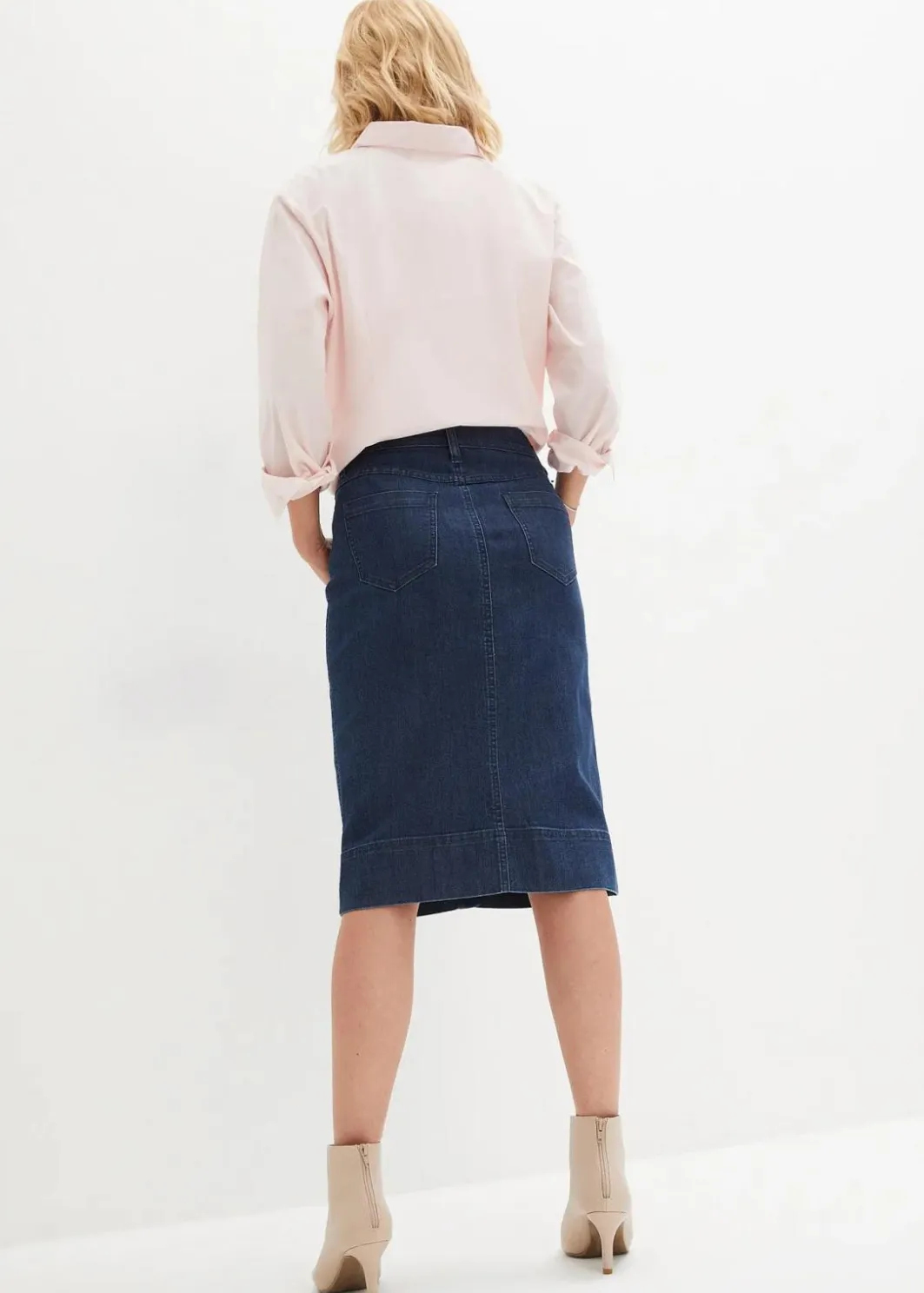 Clearance Jeansrock Mid Waist, Stretch Damen Bekleidung·Sportbekleidung|Röcke