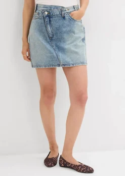 Damen bonprix Bekleidung·Sportbekleidung|Röcke|Jeansrock mit asymmetrischem Bund