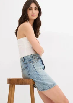 Damen bonprix Bekleidung·Sportbekleidung|Röcke|Jeansrock mit asymmetrischem Bund