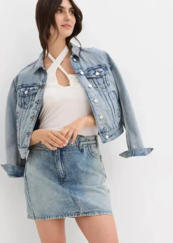 Damen bonprix Bekleidung·Sportbekleidung|Röcke|Jeansrock mit asymmetrischem Bund