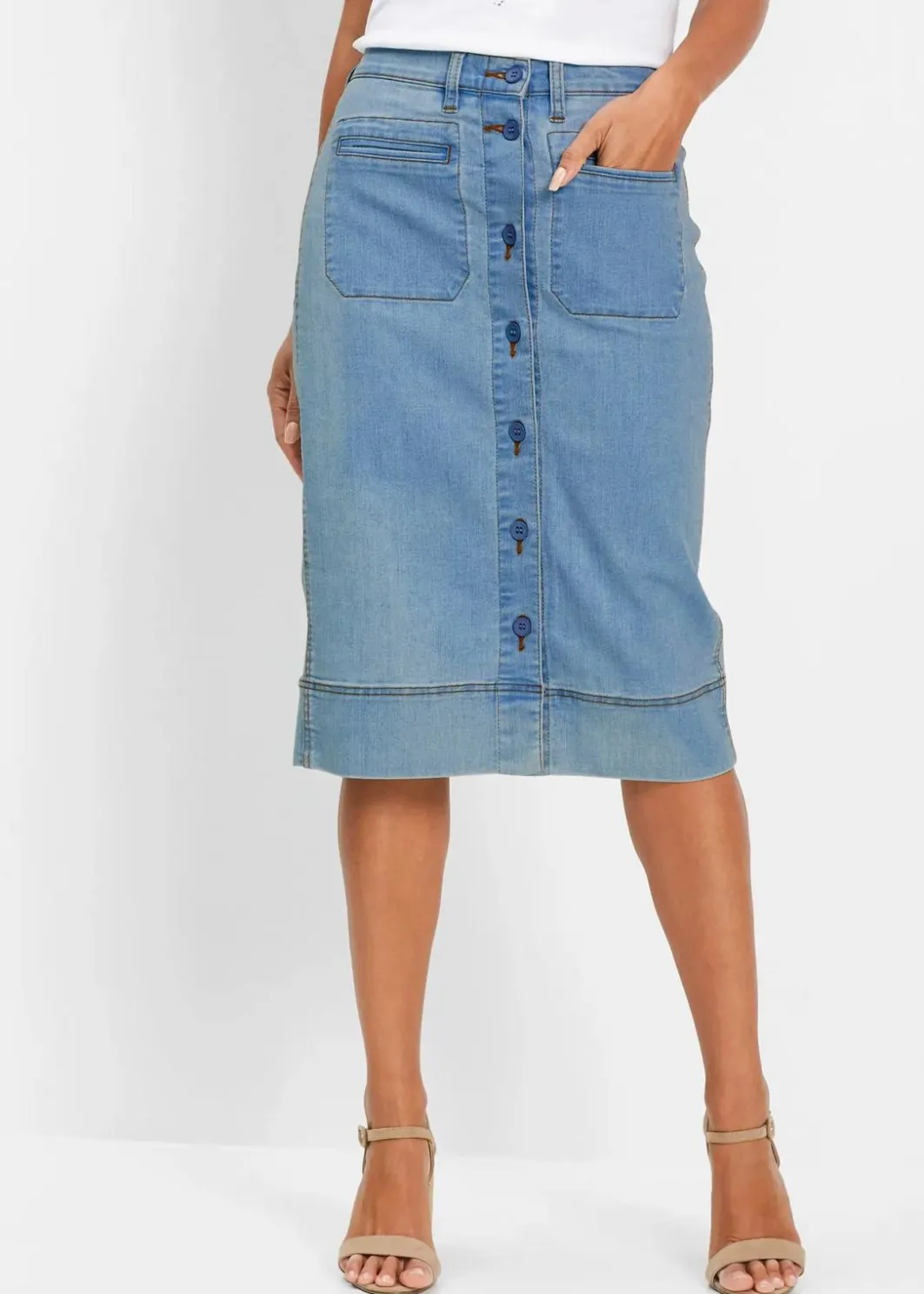 Online Jeansrock mit Knöpfen Damen Bekleidung·Sportbekleidung|Röcke