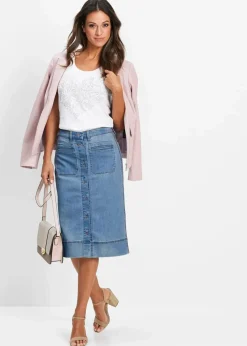 Online Jeansrock mit Knöpfen Damen Bekleidung·Sportbekleidung|Röcke
