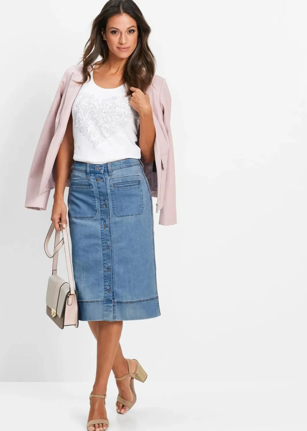 Online Jeansrock mit Knöpfen Damen Bekleidung·Sportbekleidung|Röcke