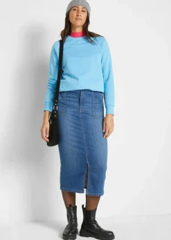 Damen bonprix Bekleidung·Sportbekleidung|Röcke|Jeansrock mit Schlitz