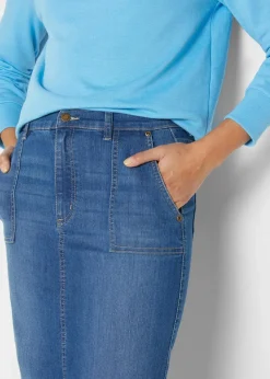 Damen bonprix Bekleidung·Sportbekleidung|Röcke|Jeansrock mit Schlitz